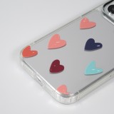 iPhone 15 Pro Max Case Hülle - Transparentes Silikon Many Hearts mit Spiegeleffekt