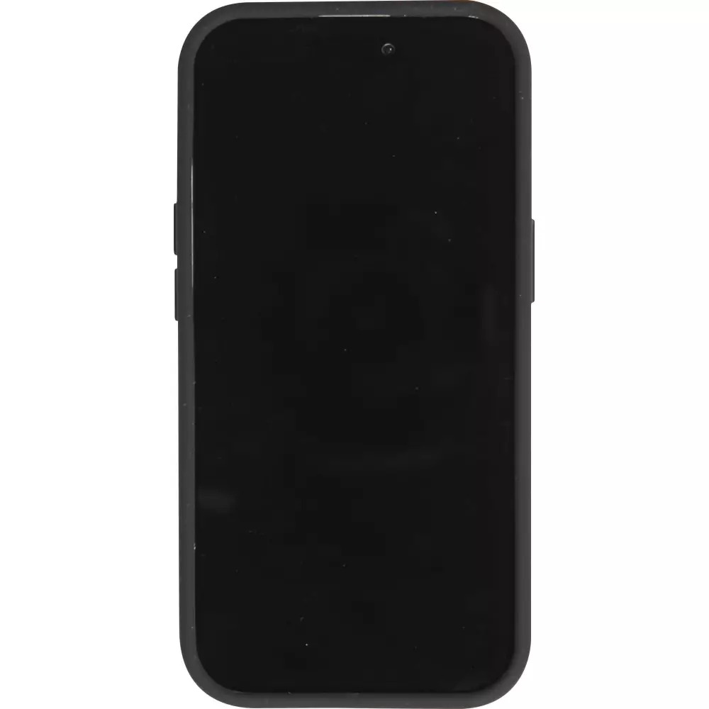 iPhone 15 Case Hülle - Mattes Soft-Touch-Silikon mit Relieflinien - Schwarz