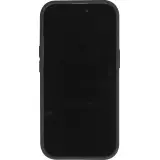 iPhone 15 Case Hülle - Mattes Soft-Touch-Silikon mit Relieflinien - Schwarz