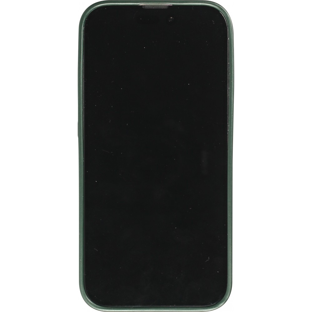 iPhone 14 Pro Max Case Hülle - Straffes Silikon mit Karbon Look + Kameraschutz - Grün