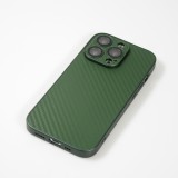 iPhone 14 Pro Max Case Hülle - Straffes Silikon mit Karbon Look + Kameraschutz - Grün