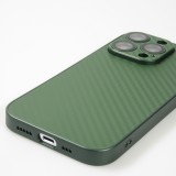 iPhone 14 Pro Max Case Hülle - Straffes Silikon mit Karbon Look + Kameraschutz - Grün