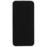 iPhone 14 Case Hülle - Mattes Silikon mit aufgedrucktem Marmoreffekt - Rosa lila