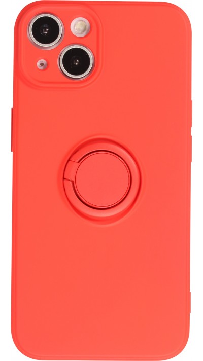 iPhone 14 Case Hülle - Soft Touch mit Ring - Rot