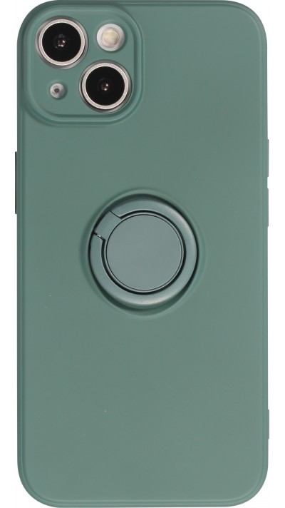 iPhone 14 Case Hülle - Soft Touch mit Ring - Dunkelgrün