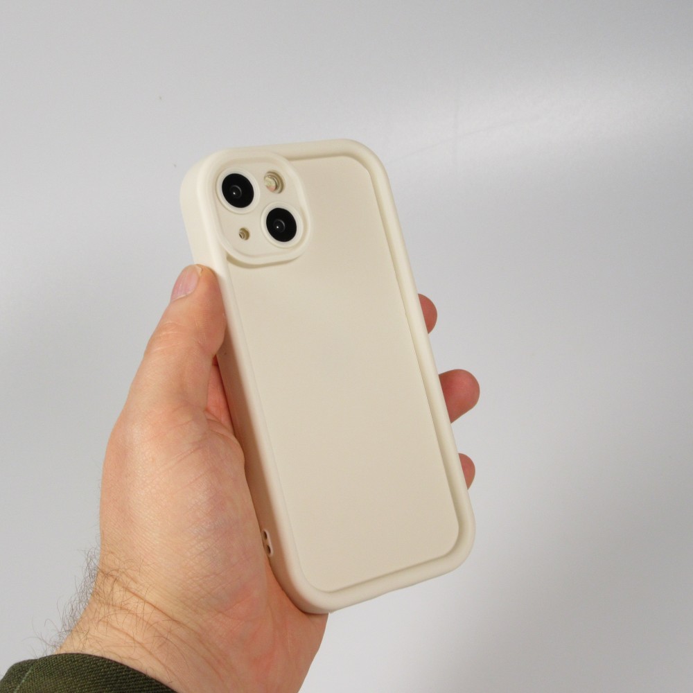 iPhone 14 Case H&uuml;lle - Gel Silikon super flexibel mit 360 Grad D&auml;mpfer - Weiss