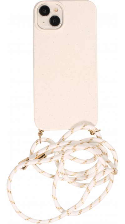 Samsung Galaxy S25 Case Hülle - Bio Eco-Friendly Vegan mit Handykette Necklace - Weiss