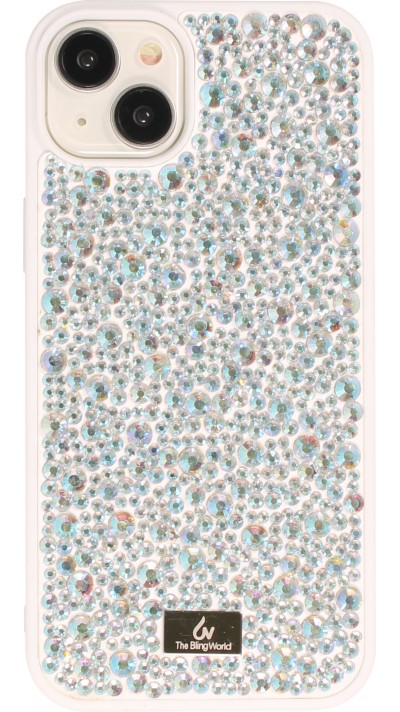 iPhone 15 Plus Case Hülle - Glitzer Diamant The Bling World - Weiss