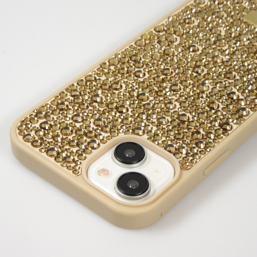iPhone 15 Plus Case Hülle - Glitzer Diamant The Bling World - Gold