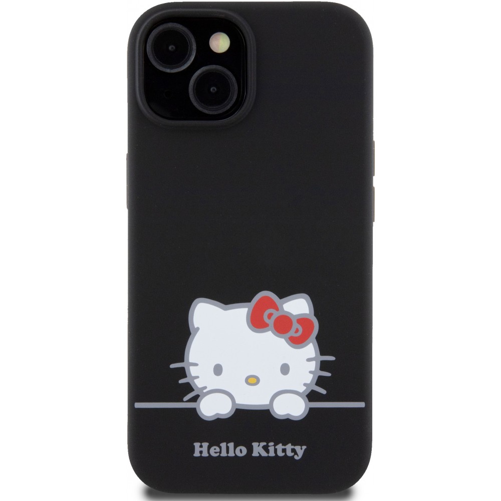 iPhone 15 Case Hülle - Hello Kitty Daydreamer Silikon Soft Touch - Schwarz
