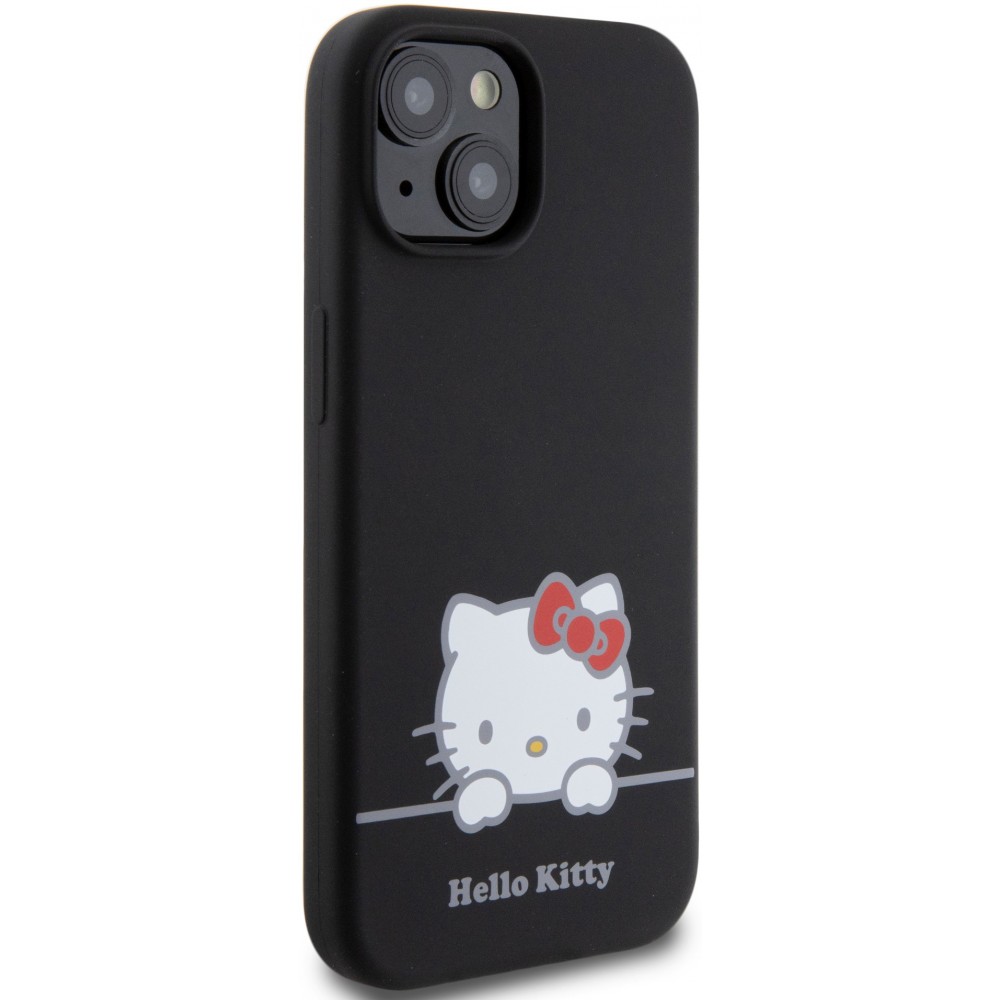 iPhone 15 Case Hülle - Hello Kitty Daydreamer Silikon Soft Touch - Schwarz