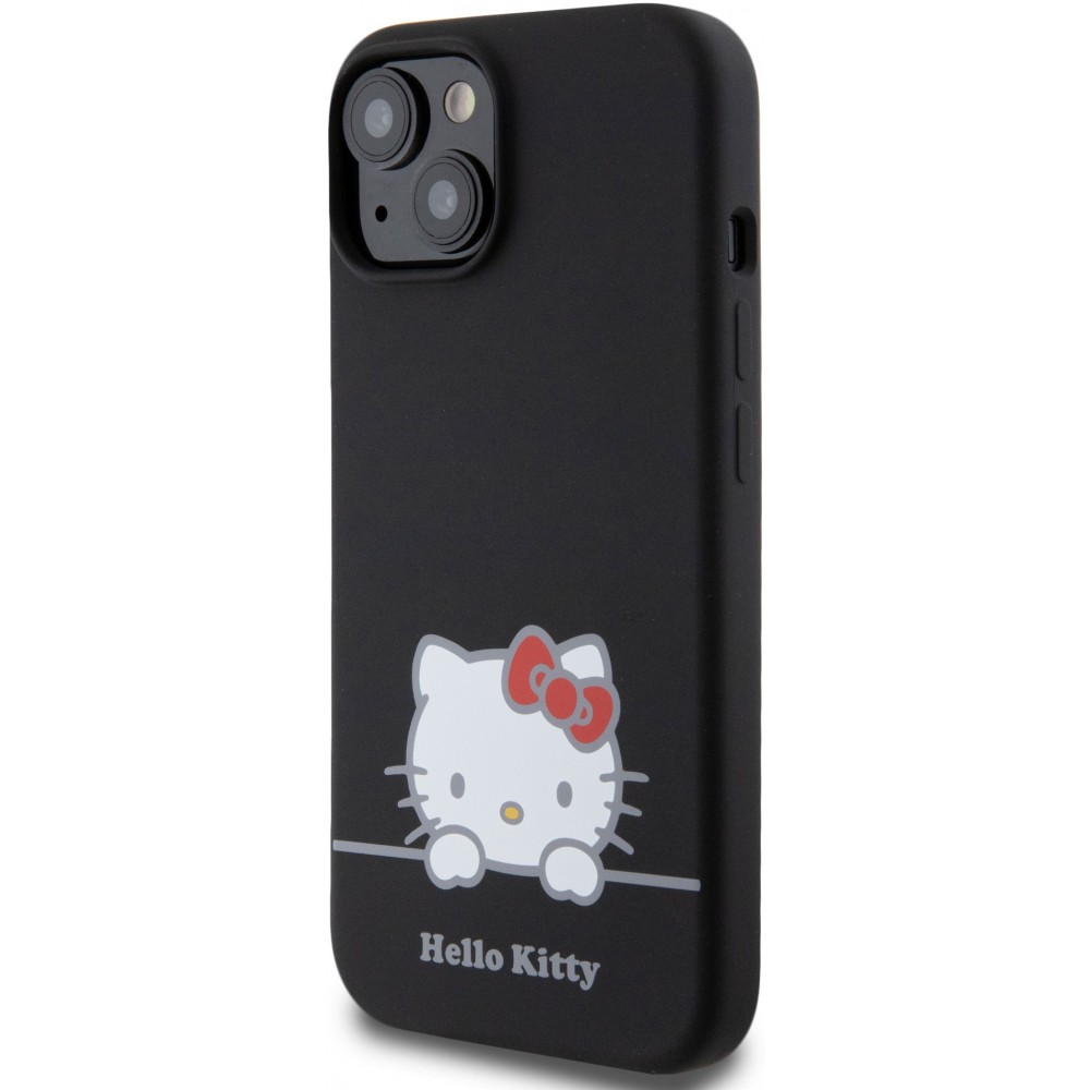 iPhone 15 Case Hülle - Hello Kitty Daydreamer Silikon Soft Touch - Schwarz