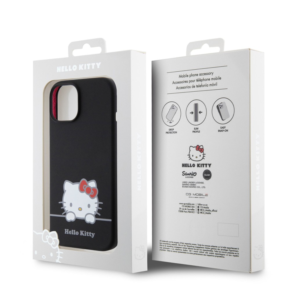 iPhone 15 Case Hülle - Hello Kitty Daydreamer Silikon Soft Touch - Schwarz