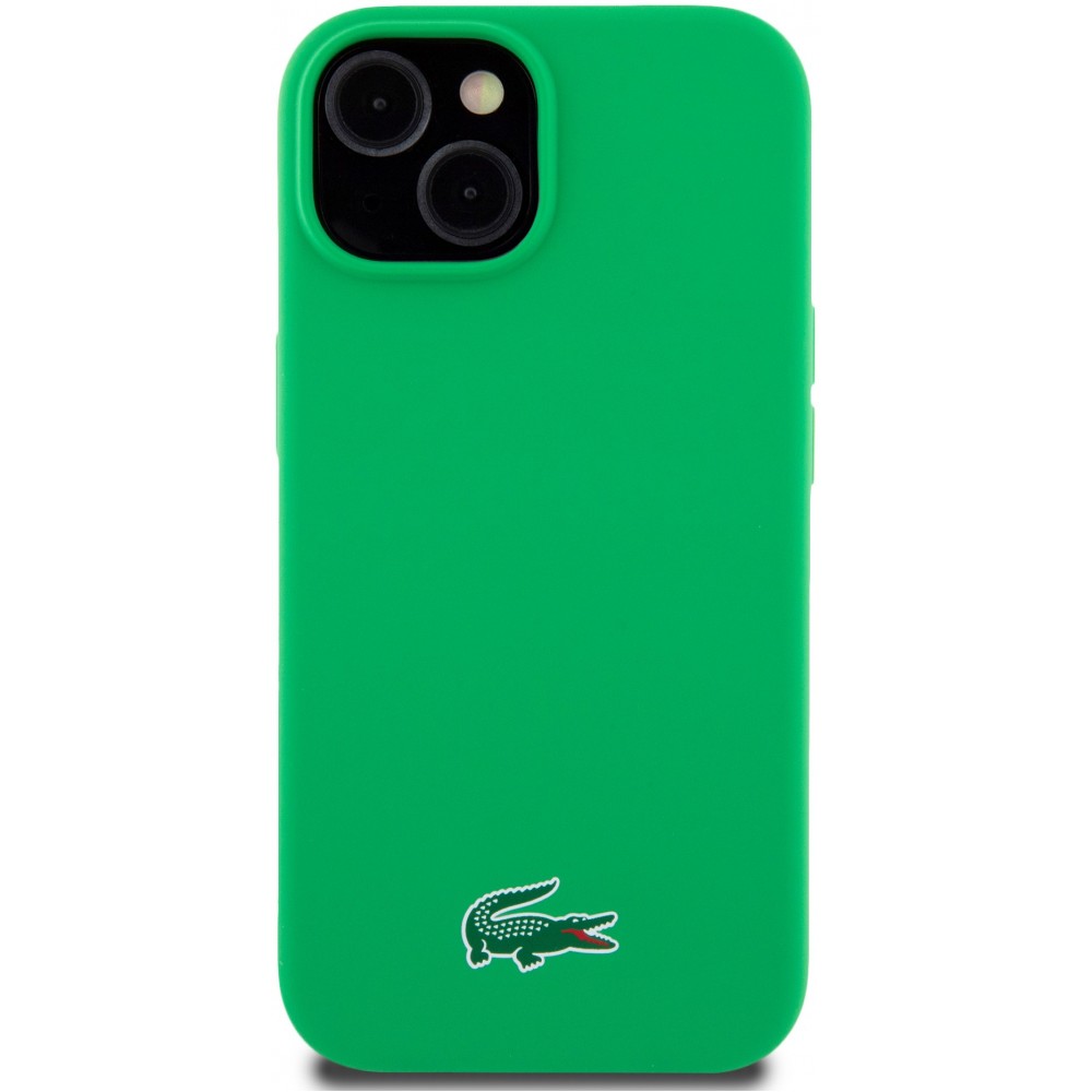 iPhone 15 Case Hülle - Lacoste Silikon Soft Touch Magsafe - Grün