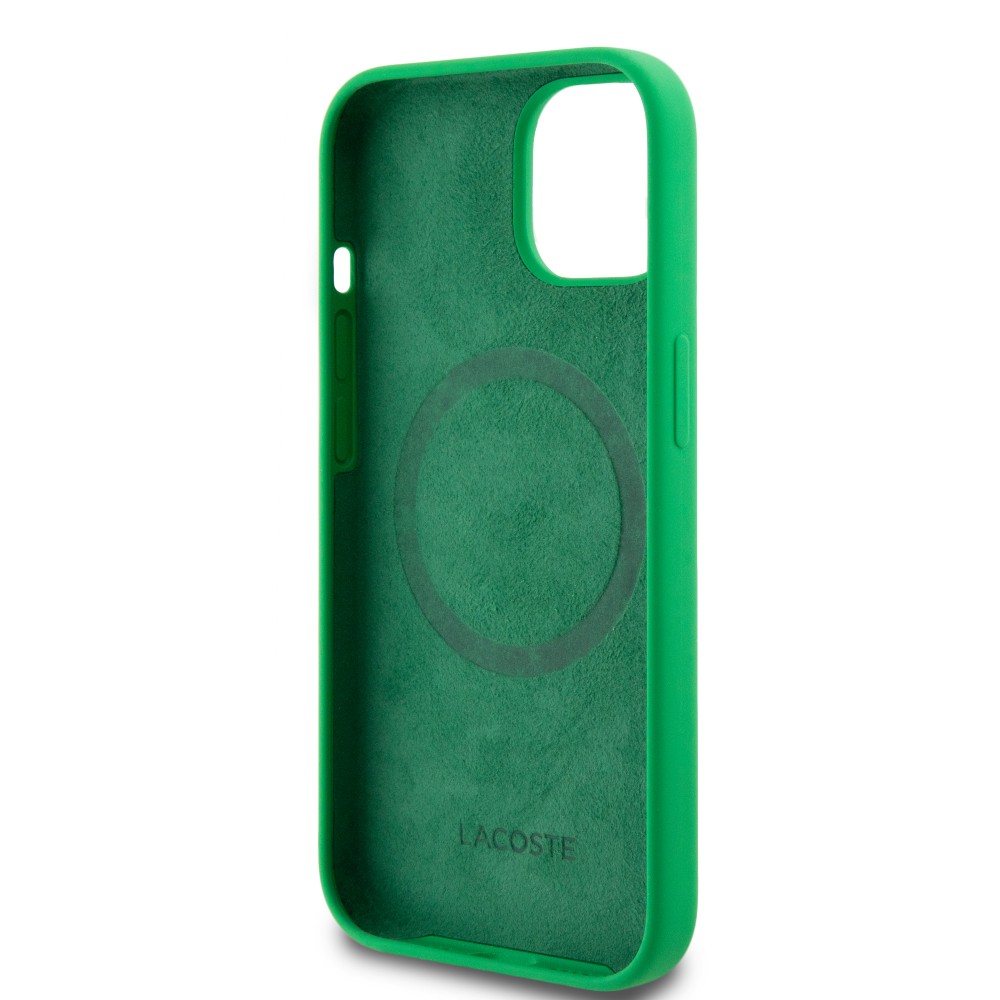 iPhone 15 Case Hülle - Lacoste Silikon Soft Touch Magsafe - Grün