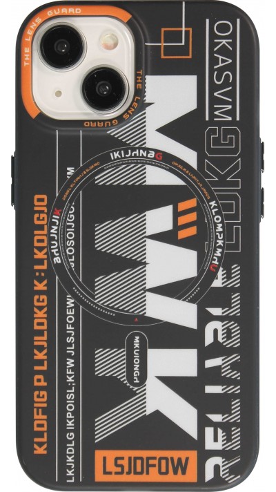 Coque iPhone 15 - MWK Cyber Grid silicone avec MagSafe - Noir