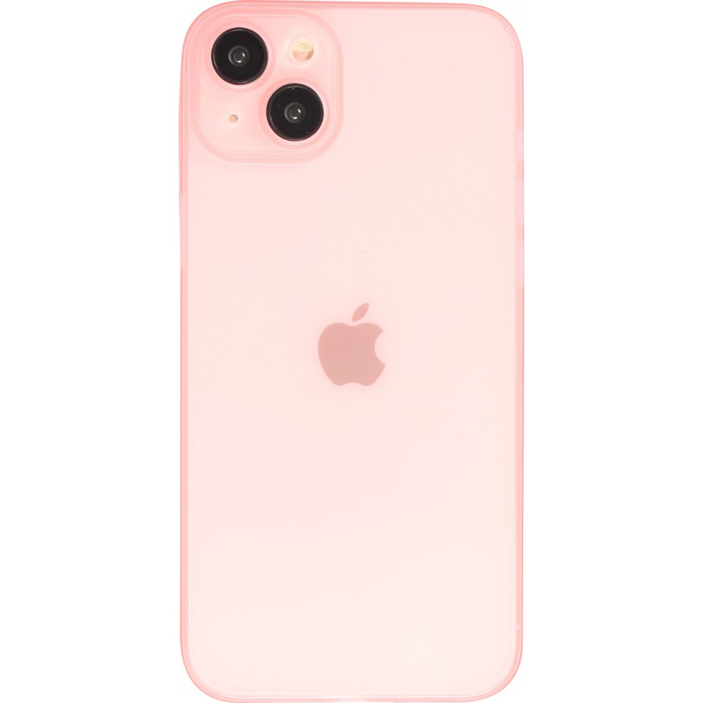 Coque iPhone 15 - Plastique ultra fin semi-transparent mat - Rose