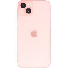 Coque iPhone 15 - Plastique ultra fin semi-transparent mat - Rose