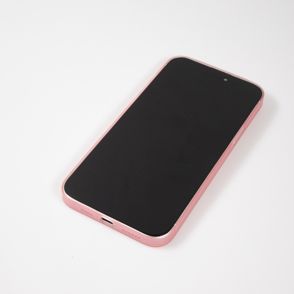 Coque iPhone 15 - Plastique ultra fin semi-transparent mat - Rose