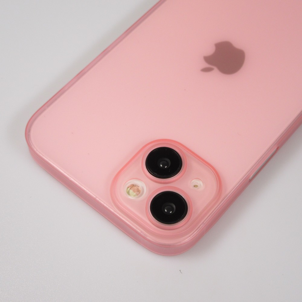 Coque iPhone 15 - Plastique ultra fin semi-transparent mat - Rose