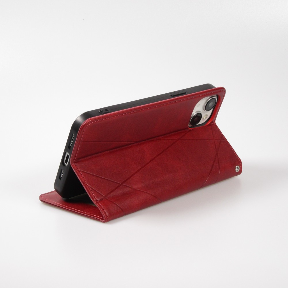 Hülle iPhone 15 Plus - Flip Geometrisch - Rot