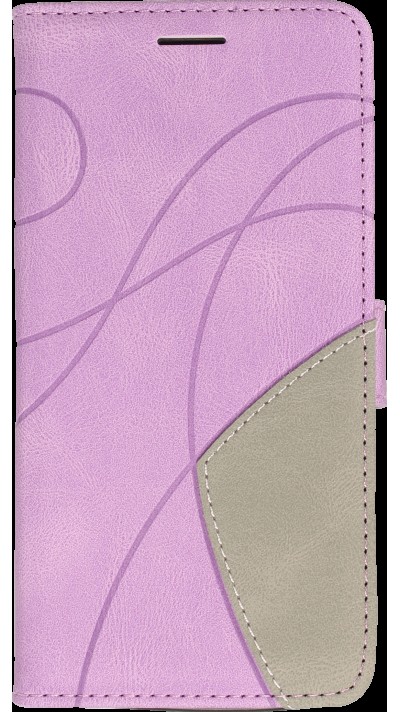 iPhone 15 Plus Case Hülle - Flip classical elegant fine lines - Violett