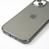 iPhone 15 Case Hülle - Gel Gummi transparent mit Glitzerstaub - Schwarz