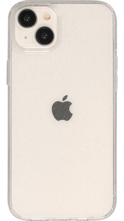 iPhone 15 Plus Case Hülle - Gel Gummi transparent mit Glitzerstaub - Transparent