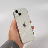 iPhone 15 Plus Case Hülle - Gel Gummi transparent mit Glitzerstaub - Transparent