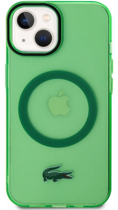 iPhone 15 Plus Case Hülle - Lacoste Transparent-Lackgel mit MagSafe - Hellgrün