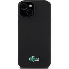 iPhone 15 Plus Case Hülle - Lacoste Silikon Soft Touch Magsafe - Schwarz