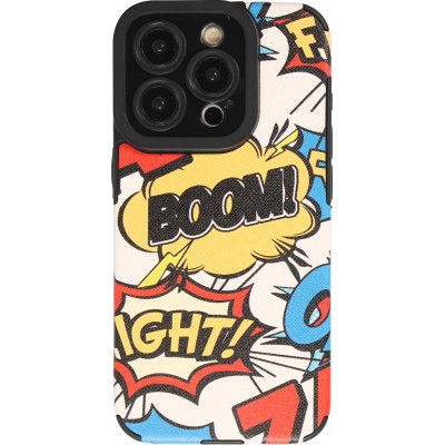 iPhone 15 Pro Case H&uuml;lle - Retro Cartoons Kunstleder