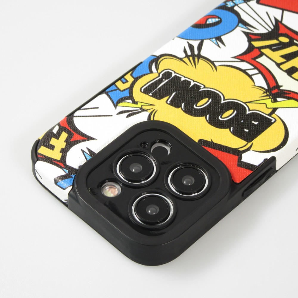 iPhone 15 Pro Case H&uuml;lle - Retro Cartoons Kunstleder