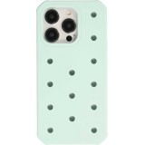 iPhone 15 Pro Case Hülle - Dicke Silikonhülle mit Löcher für Aufsteck-Sticker - Türkis