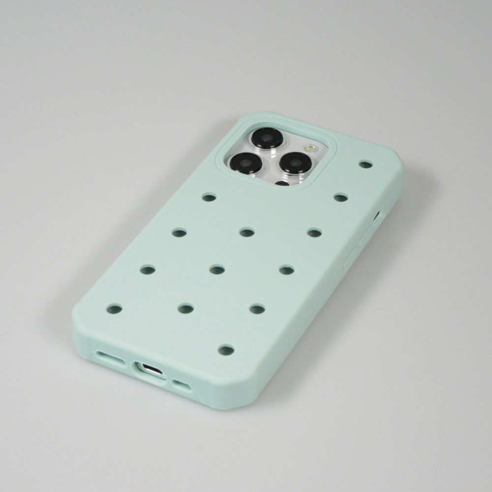iPhone 15 Pro Case Hülle - Dicke Silikonhülle mit Löcher für Aufsteck-Sticker - Türkis