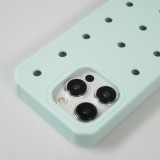 iPhone 15 Pro Case Hülle - Dicke Silikonhülle mit Löcher für Aufsteck-Sticker - Türkis