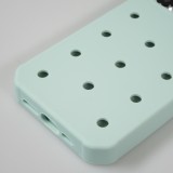 iPhone 15 Pro Case Hülle - Dicke Silikonhülle mit Löcher für Aufsteck-Sticker - Türkis