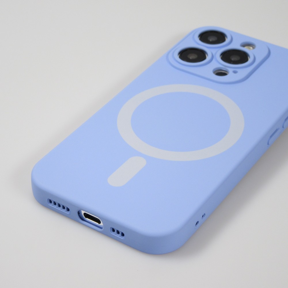 iPhone 15 Pro Case Hülle - Soft-Shell silikon cover mit MagSafe und Kameraschutz - Hellviolett