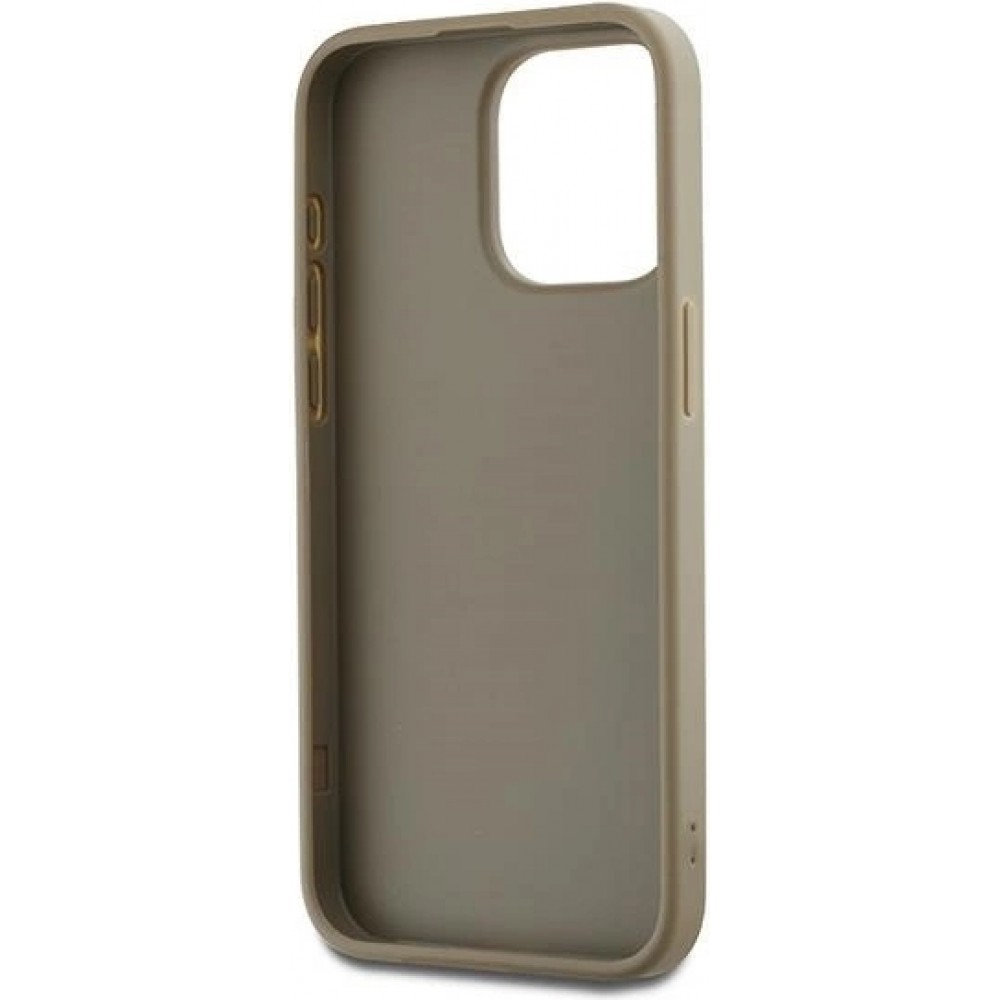iPhone 15 Pro Case Hülle - DKNY Armbanduhr mit abnehmbarem Armband und goldenem Logo - Beige