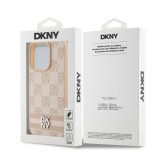 iPhone 15 Pro Max Case Hülle - DKNY Leinwand Kunstleder Monogramm Metall-Logo - Rosa