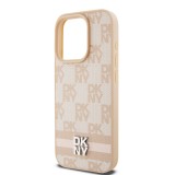 iPhone 15 Pro Max Case Hülle - DKNY Leinwand Kunstleder Monogramm Metall-Logo - Rosa