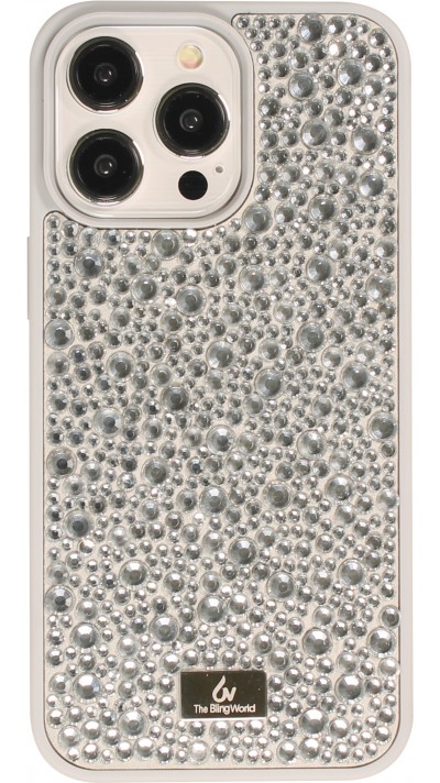iPhone 15 Pro Max Case Hülle - Glitzer Diamant The Bling World - Silber