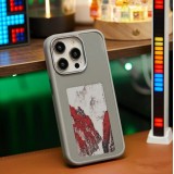 Coque iPhone 15 Pro - E-Ink Display DIY avec technologie NFC pour photo personnalis&eacute;e - Gris