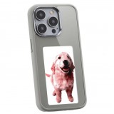 Coque iPhone 15 Pro - E-Ink Display DIY avec technologie NFC pour photo personnalis&eacute;e - Gris