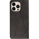 Hülle iPhone 15 Pro - Flip Geometrisch - Schwarz/grau