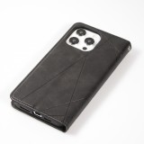 Hülle iPhone 15 Pro - Flip Geometrisch - Schwarz/grau