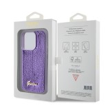 iPhone 15 Pro Max Case Hülle - Guess Anti-Stress Wendepailletten mit goldenem Metalllogo - Violett