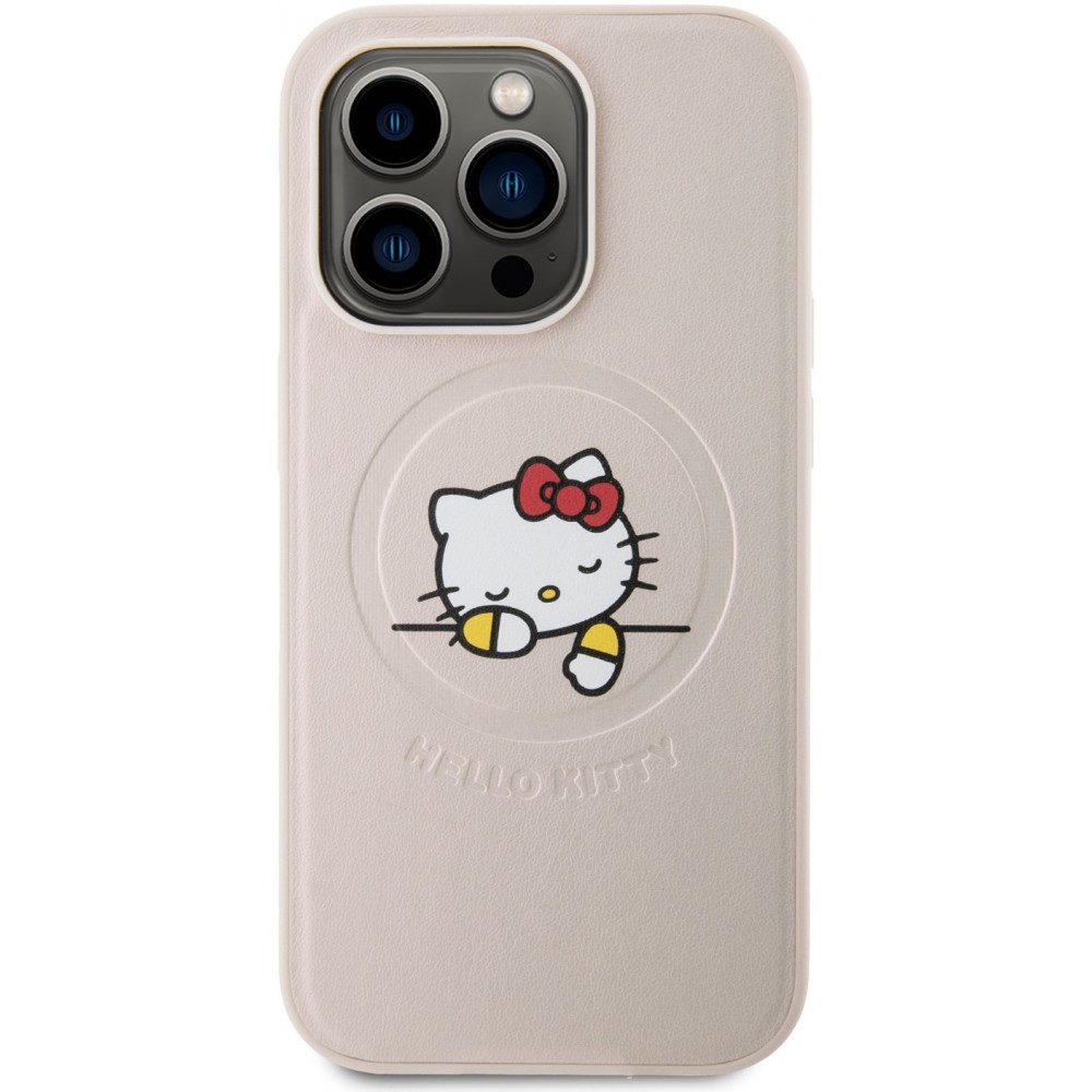 iPhone 15 Pro Max Case Hülle - Hello Kitty Träumer aus Kunstleder mit MagSafe - Hellrosa