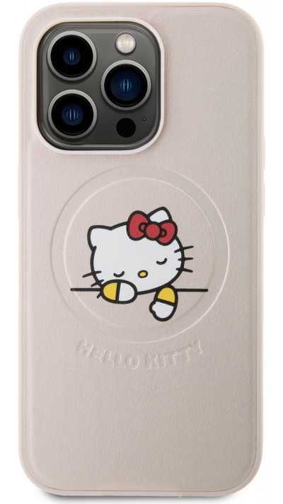 iPhone 15 Pro Max Case Hülle - Hello Kitty Träumer aus Kunstleder mit MagSafe - Hellrosa