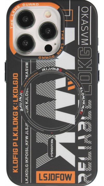 Coque iPhone 15 Pro Max - MWK Cyber Grid silicone avec MagSafe - Noir